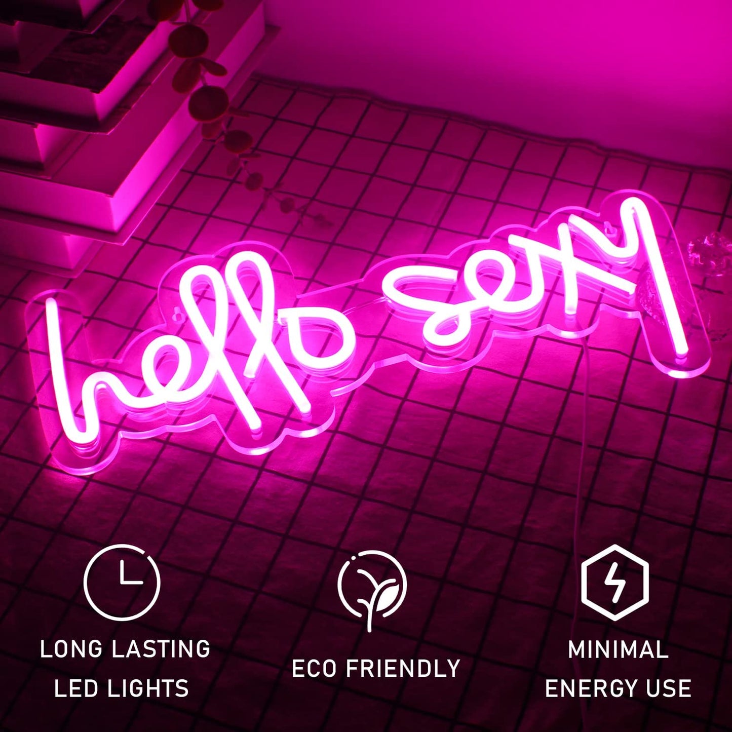 Hello Sexy USB Neon Sign Pink LED Neon Lights for Bedroom Decoration