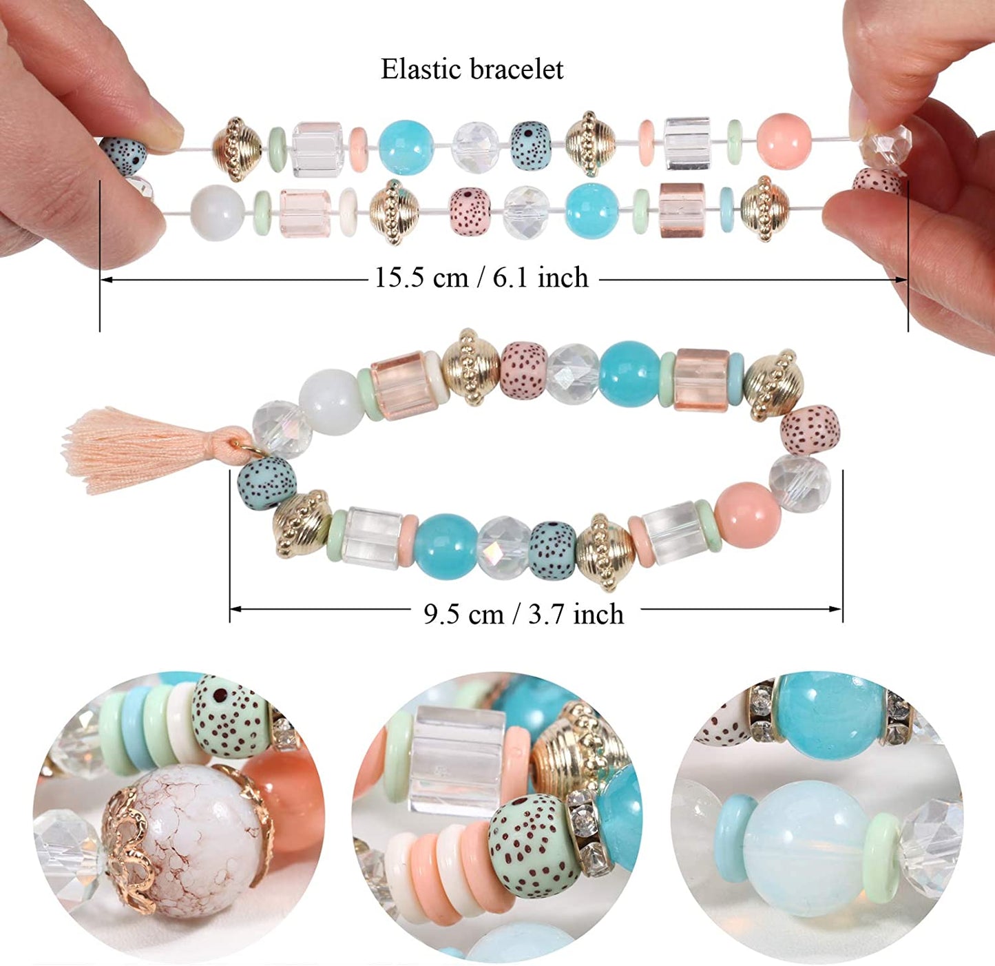 Bohemian Bracelets for Women Stretch Multilayer Colorful Beads Bracelet