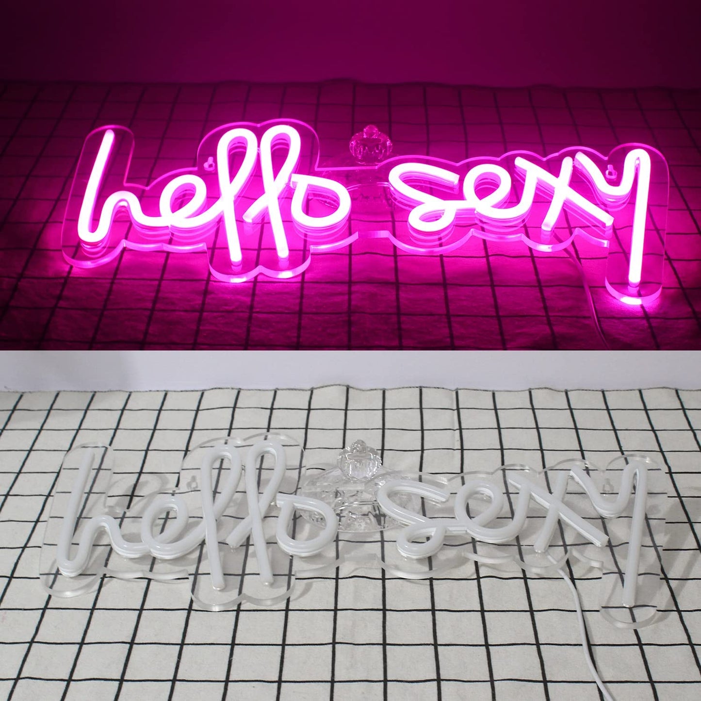 Hello Sexy USB Neon Sign Pink LED Neon Lights for Bedroom Decoration