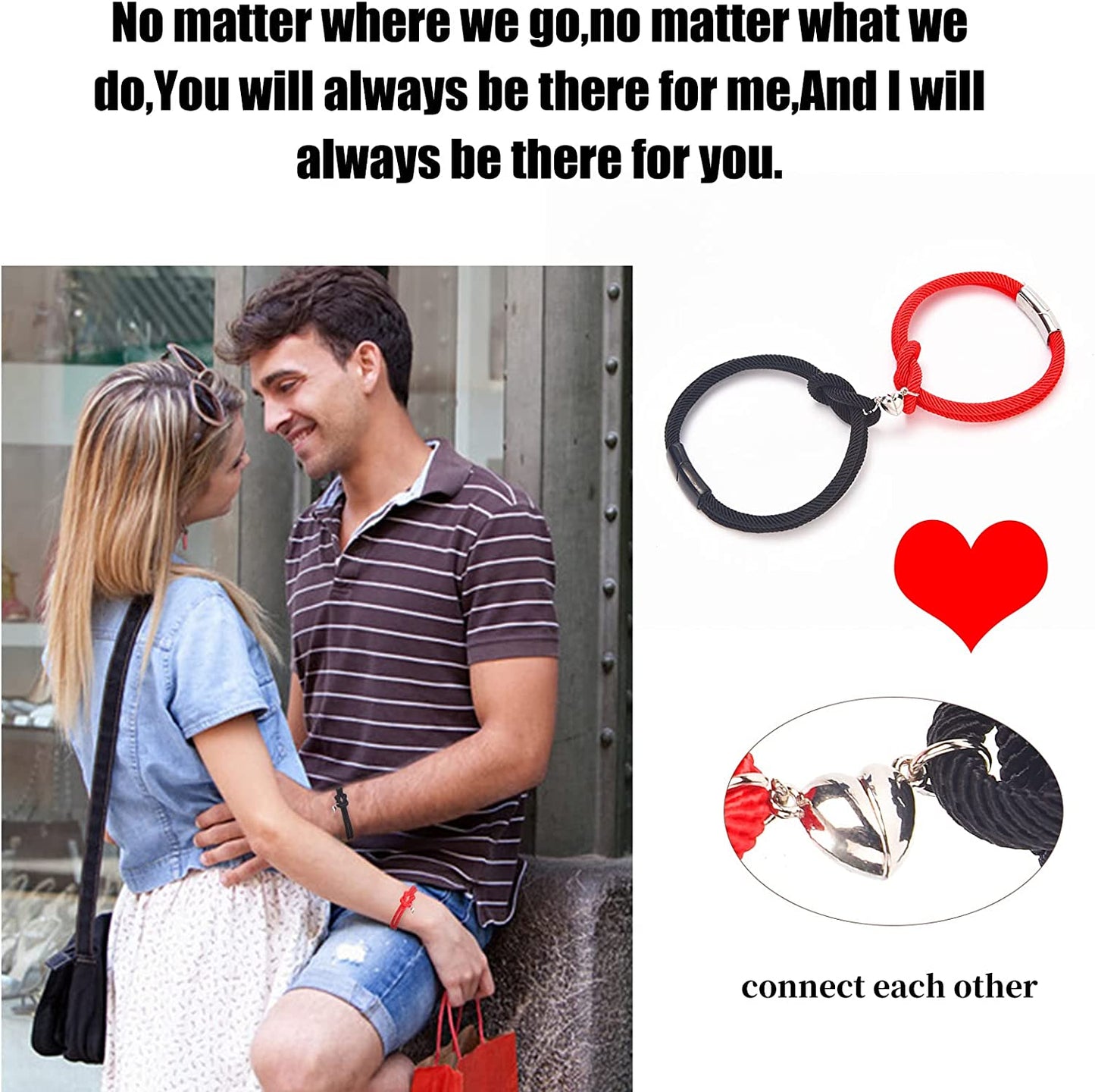 Magnetic couple Bracelets for Women and Men Valentine's Day Gifts