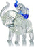 Crystal Figurines Mother Son Glass Elephants with Trunk Up