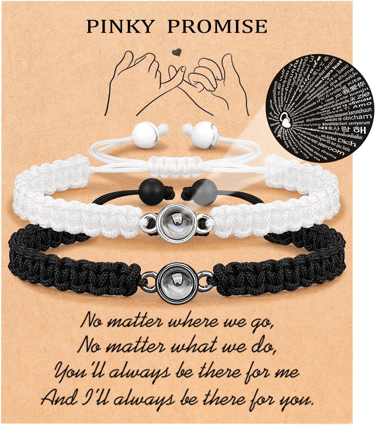 I Love You 100 Languages Bracelets, Couples Gifts for Boyfriend