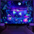 Blacklight Fantasy Forest Tapestry Aesthetic Moon UV Reactive Butterfly -M- 59.1" × 51.2"