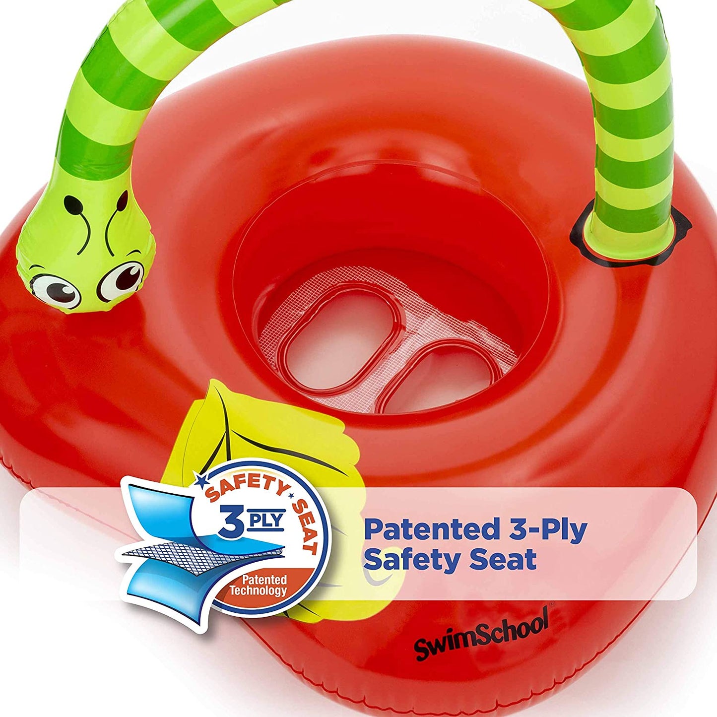 First Pool Float for 6-18 Months - Novelty Baby Boat with Reinforced Safety Seat -Red Apple