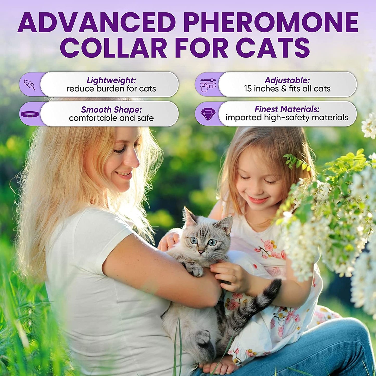 4 Pack Calming Collar for Cats Efficient Relieve Anxiety and Stress