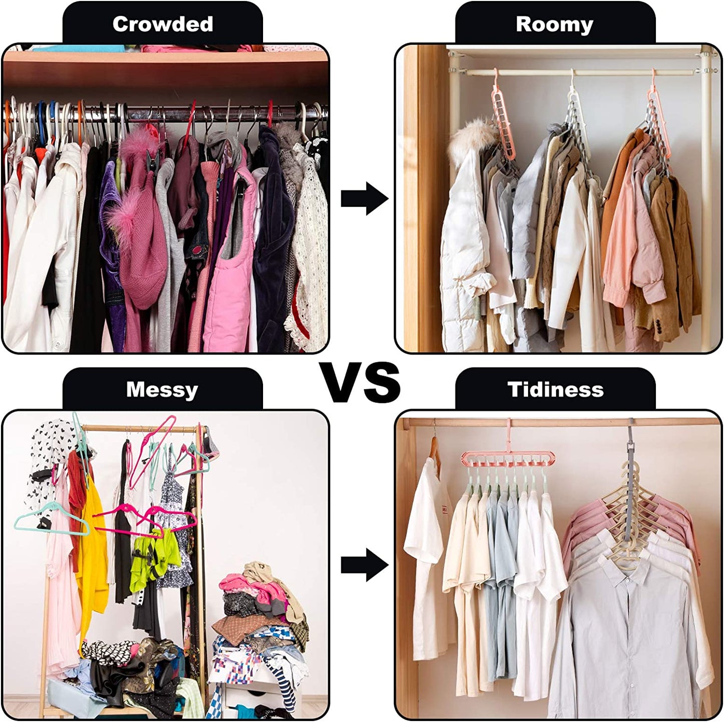 Pack of 6 Multifunctional  Closet Organizers and Storage,College Dorm Room Essentials