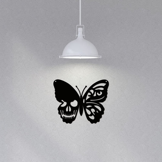 Black Large Skull Butterfly Metal Wall Art Decoration 9.4 x 11.8inch