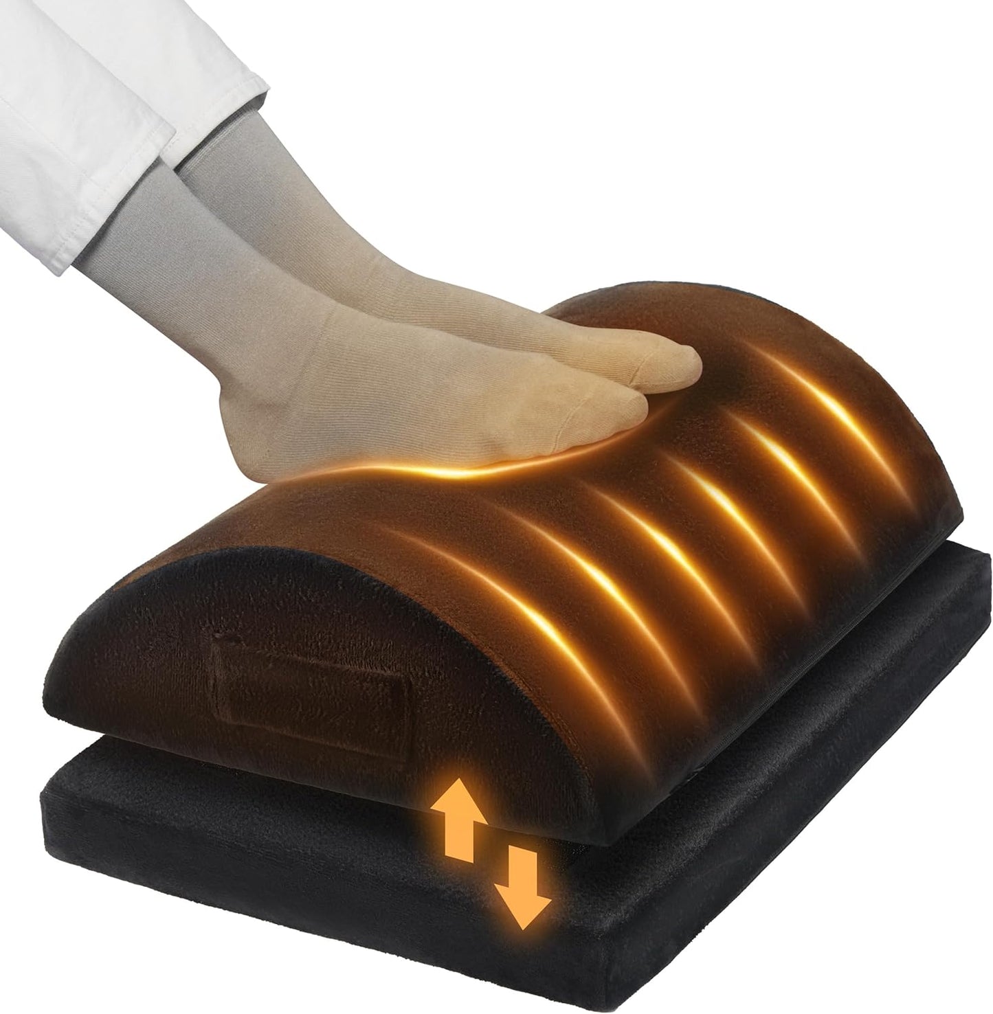 Heated Foot Rest Under Desk for Office Use at Home and Work, Adjustable and Portable Under Desk Footrest, Desk Foot Rest with Heated Foot Warmer, Padded Foot Stool Under Desk, Foam Office Foot Rest