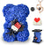 Valentines Day Gifts for Her, Rose Teddy Bear Flower w/ Box I Love You Necklace 100 Languages (Royal Blue)