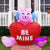 6 FT Long Valentines Day Inflatable Kitty on Hearts, Blow Up Cat with Build-in LED Lights