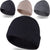 4 Pack Spring Summer Beanie Hats for Men, Knitted (Black/Dark Gray/Dark Blue/Beige)