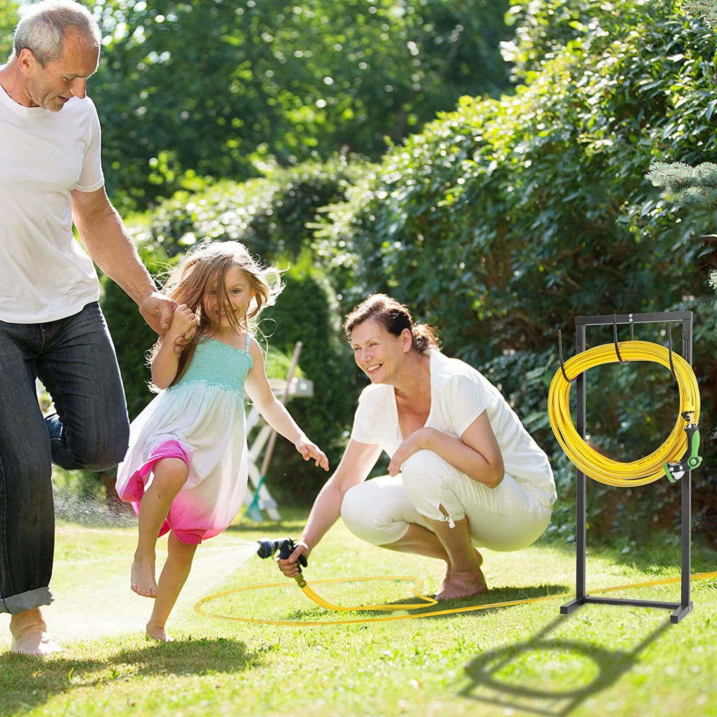 Detachable Garden Hose Holder Freestanding Thicker Metal Hose Stand Securely Hold Hose 3/4 inch x 100 ft