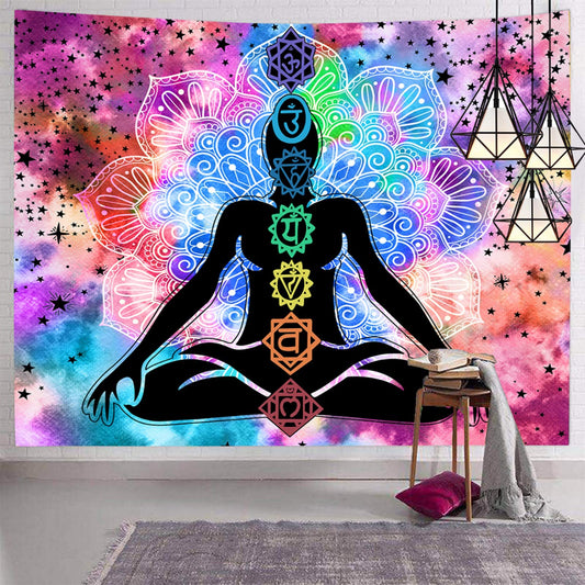 Seven Chakra Tapestry Yoga Meditation Mandala Wall Tapestry