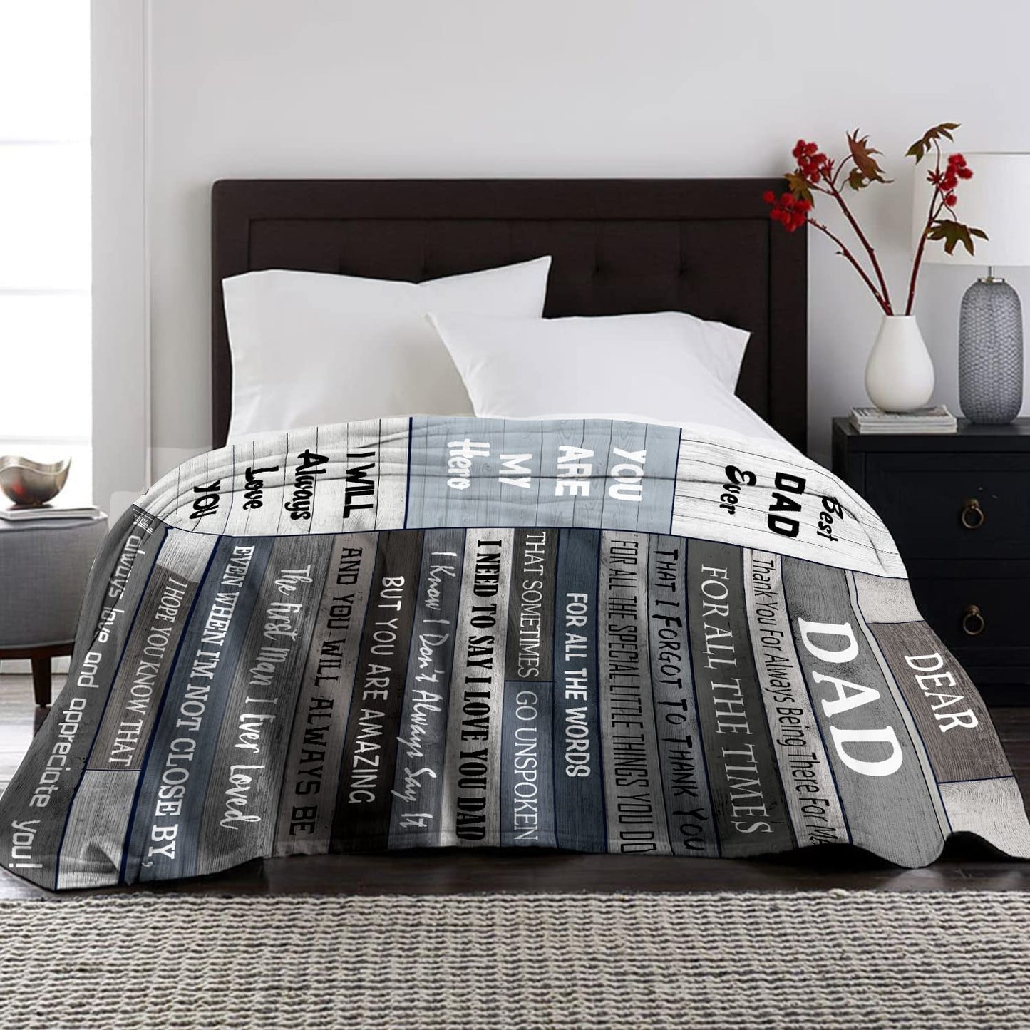 Fathers Day from Daughter/Son Gifts for Dad, Best Dad Ever Gifts, Who Wants Nothing Blanket 60X50in