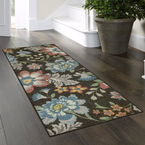 Oversized Floral Gray Multi Runner Rug, 2'x6' - Walmart.com