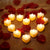 12 Pieces Heart Shape LED Tealight Candles w/ 200 Pieces Silk Rose Petals (Yellow Light, Dark Red Petal)