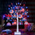 4th of July  Decoration Tree Light w/ 12 Patriotic Wooden Signs, [TIMER, USB/Battery Operated]