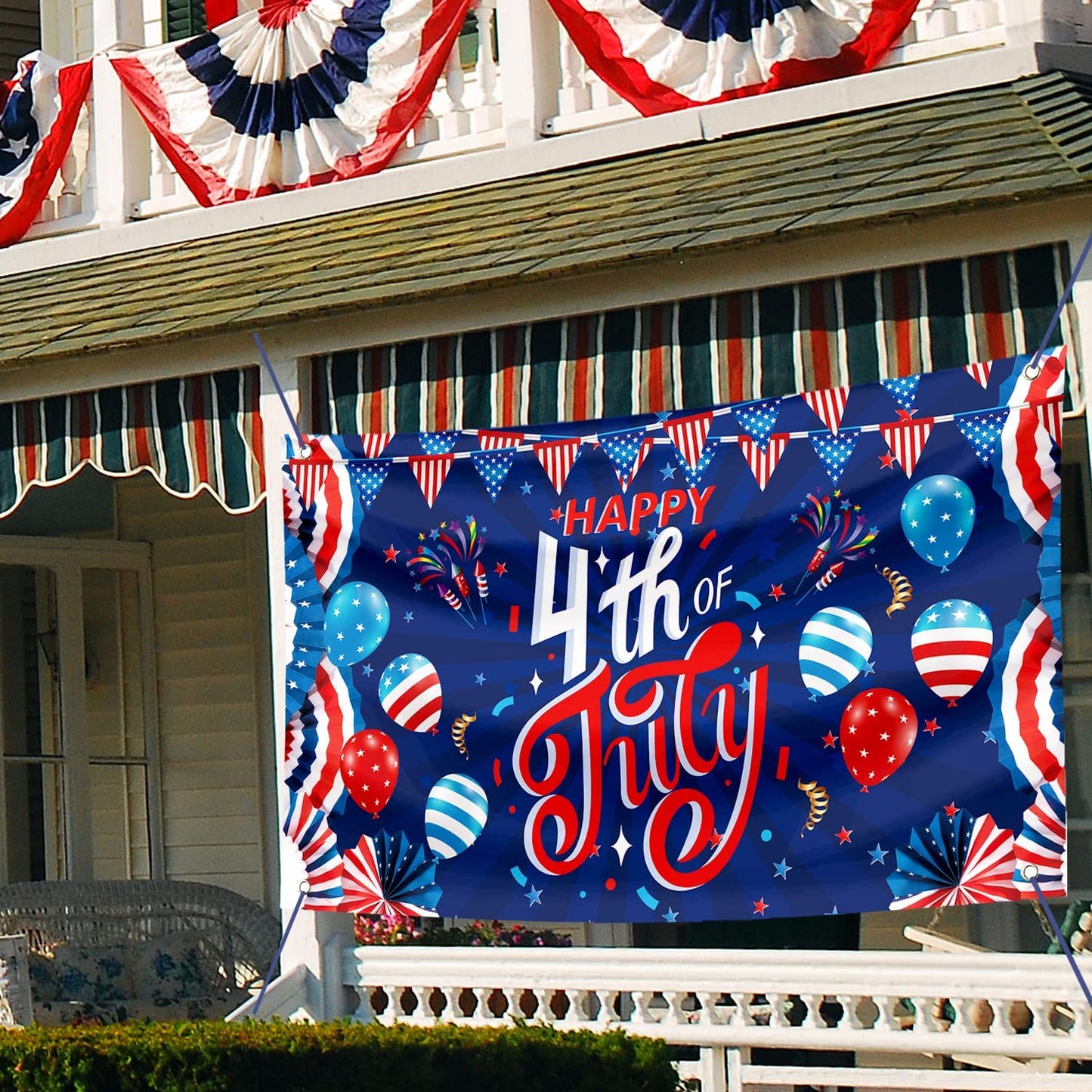 Large 4th of July Flag Decorations Outdoor Independence Day 71x44 Inch