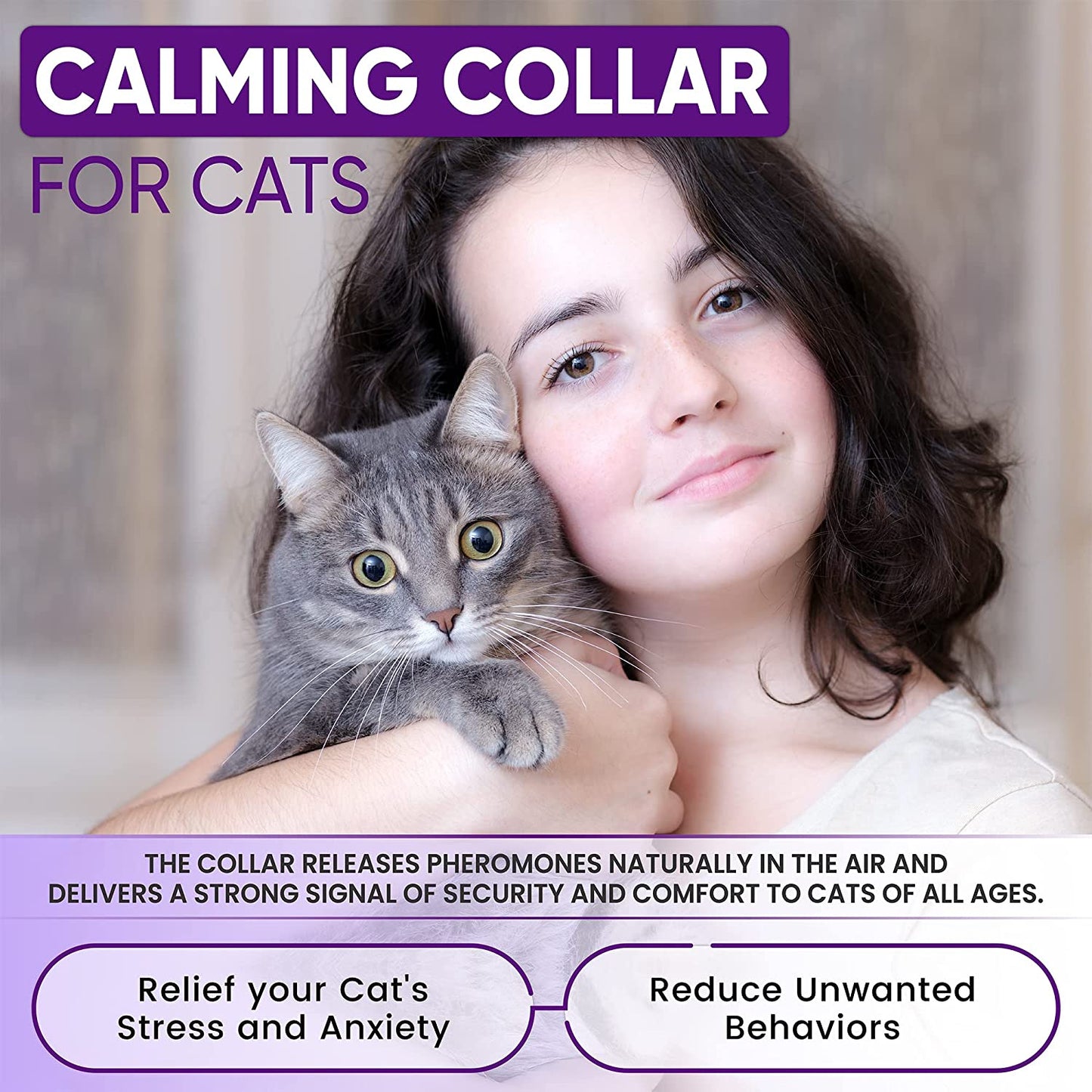 4 Pack Calming Collar for Cats Efficient Relieve Anxiety and Stress