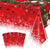 3Pieces Merry Christmas Plastic Table Cover Rectangle 54x108inch