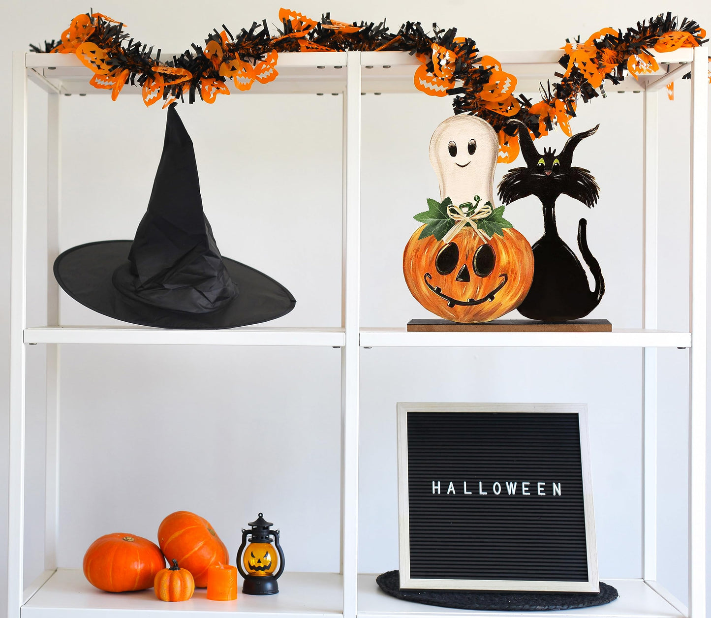 Halloween Wooden Signs Halloween Pumpkin Ghost Table Signs Tiered Tray Rustic Farmhouse Home Living Room