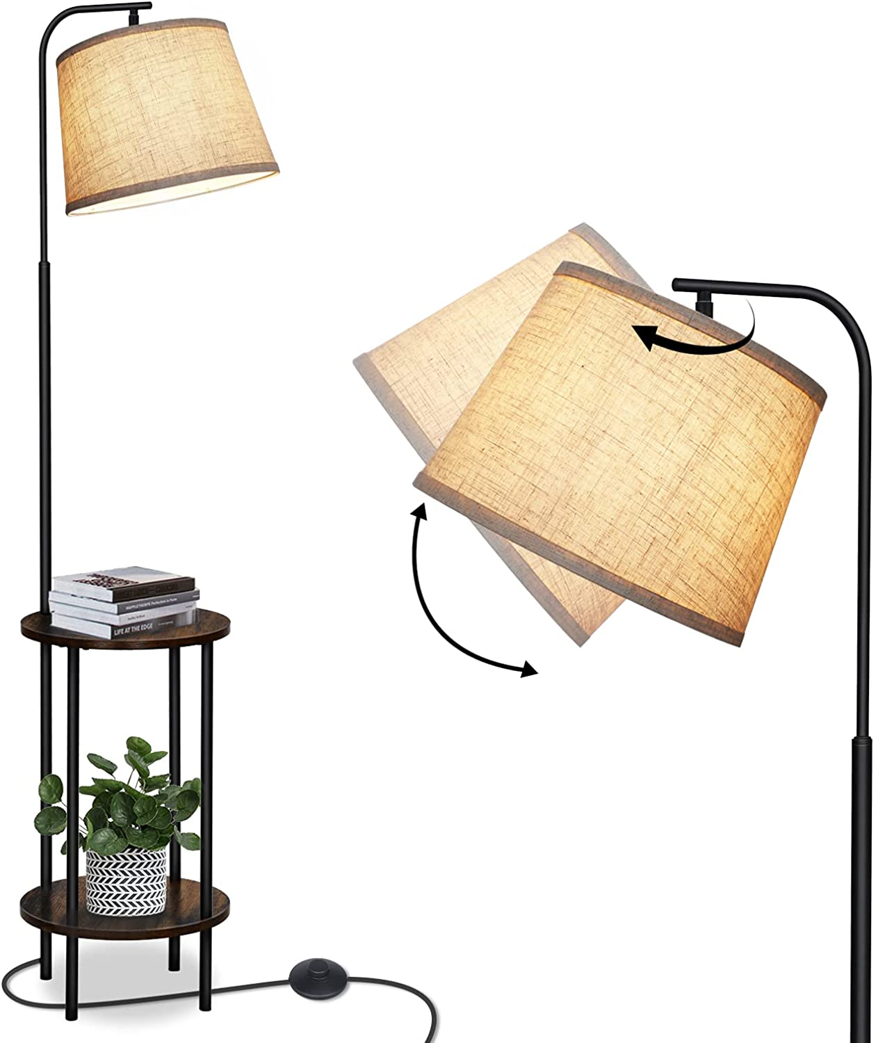 62" Farmhouse Floor Lamp w/ End Table