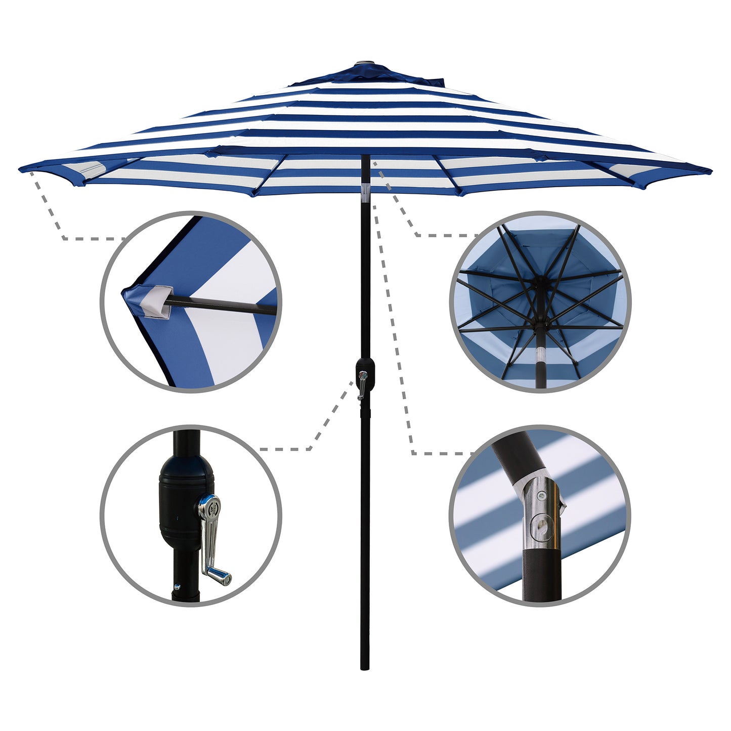 9 ft. Steel Crank & Tilt Market Patio Umbrella