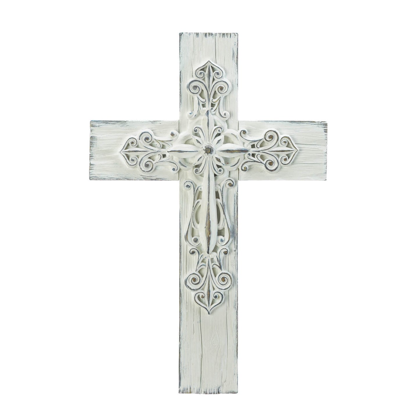 ORNATE WHITEWASHED CROSS