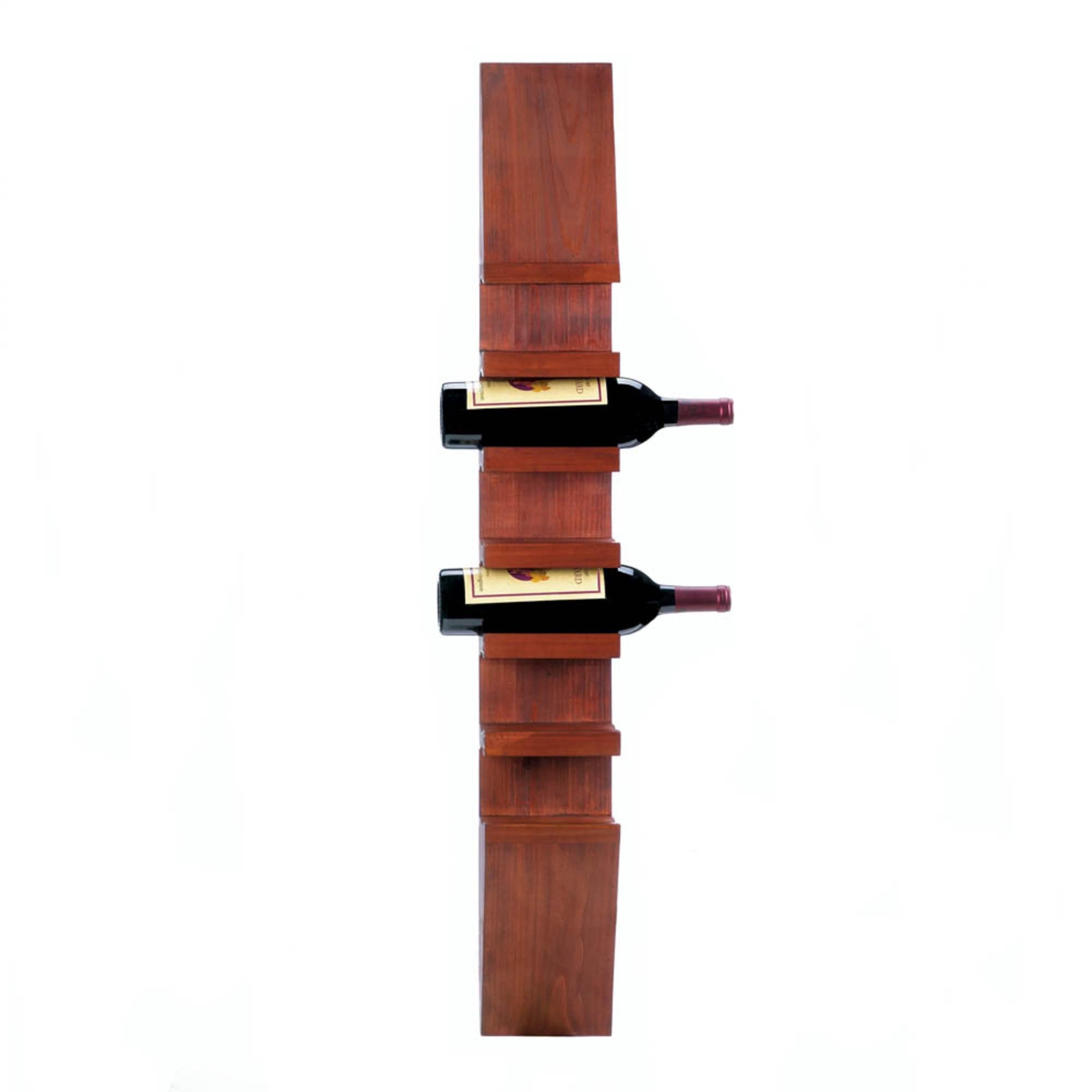 SLEEK WOODEN WINE WALL RACK