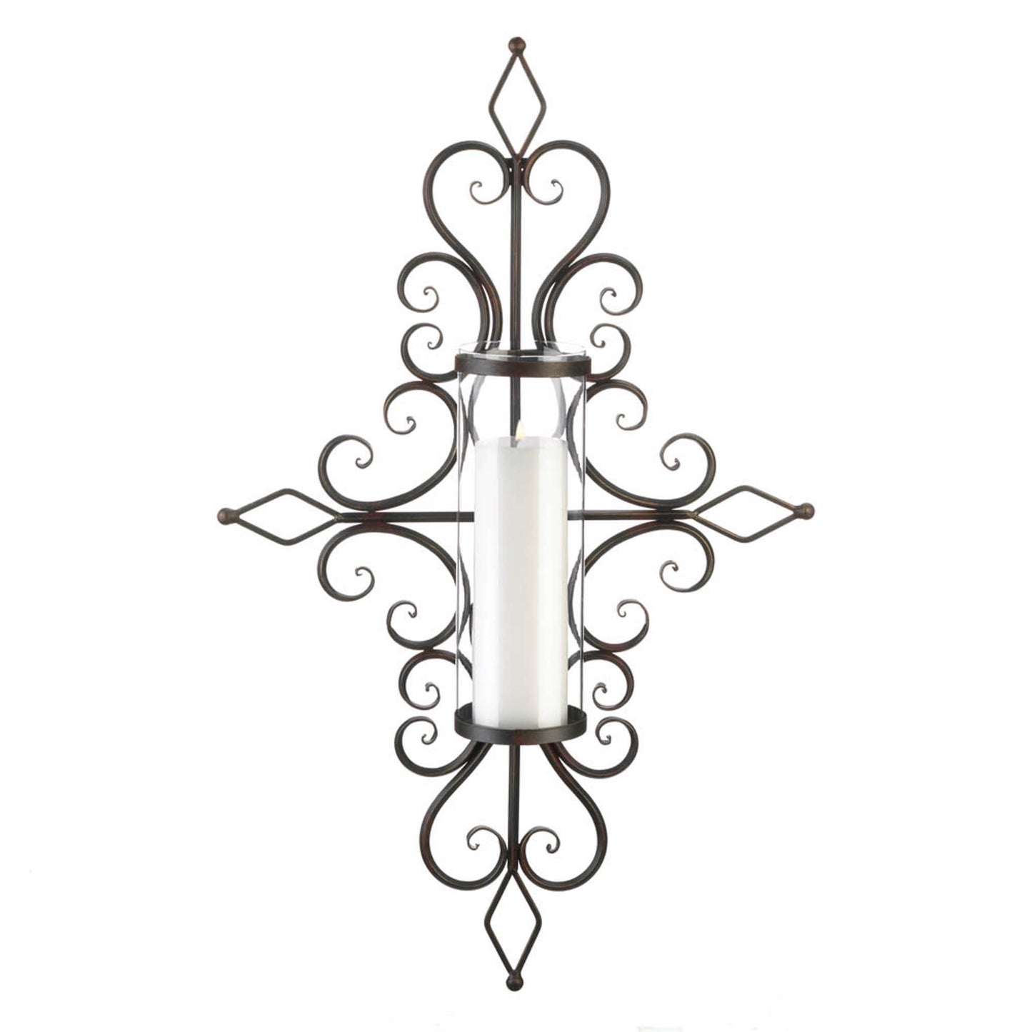 FLOURISHED CANDLE WALL SCONCE