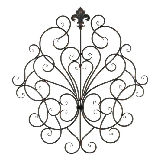 FLEUR-DE-LIS SCROLLWORK WALL PLAQUE