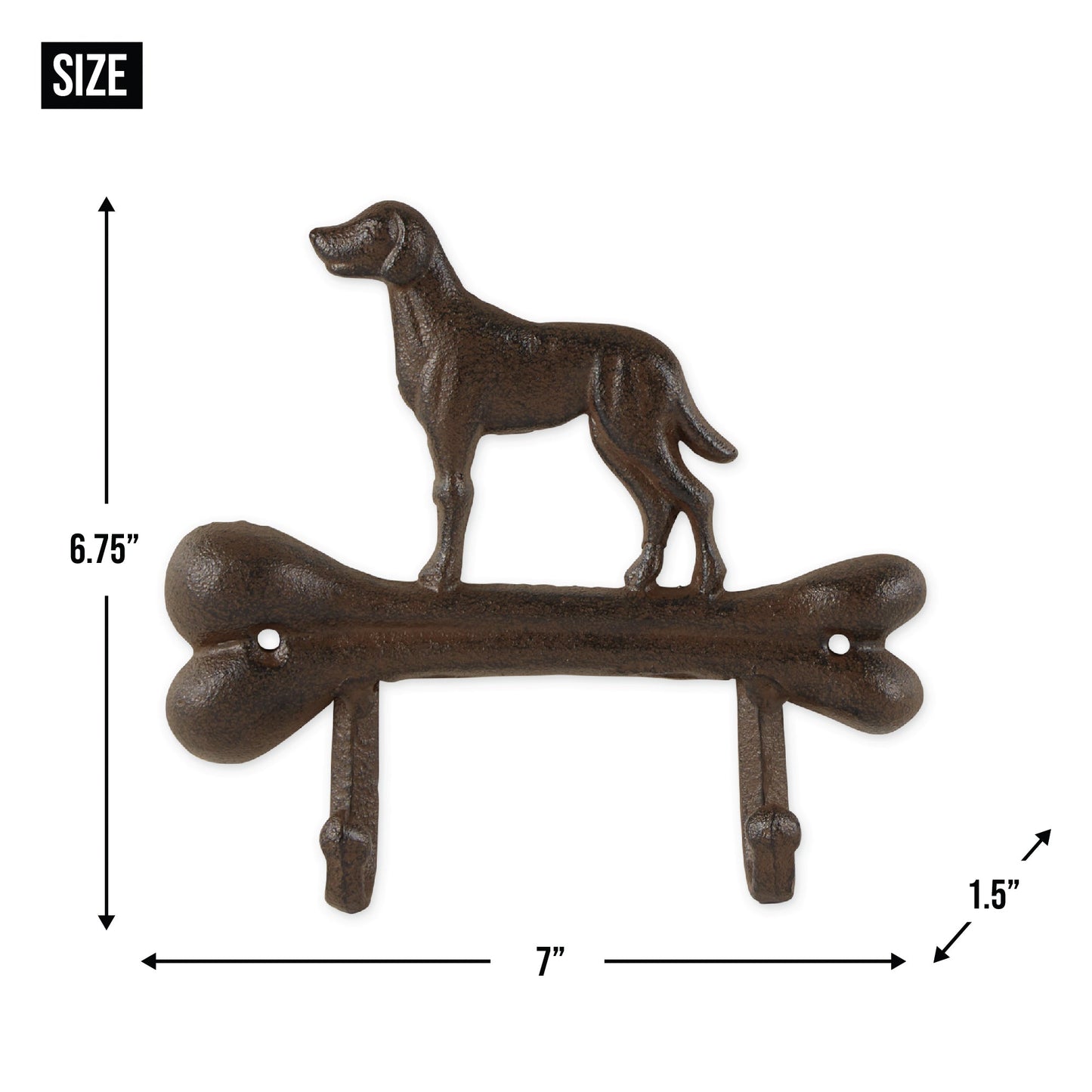 Dog With Bone Wall Hook