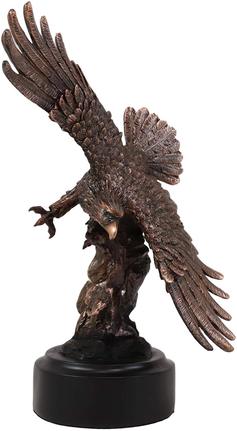 9.25" Tall Wings Broad Winged Bald Eagle Figurine
