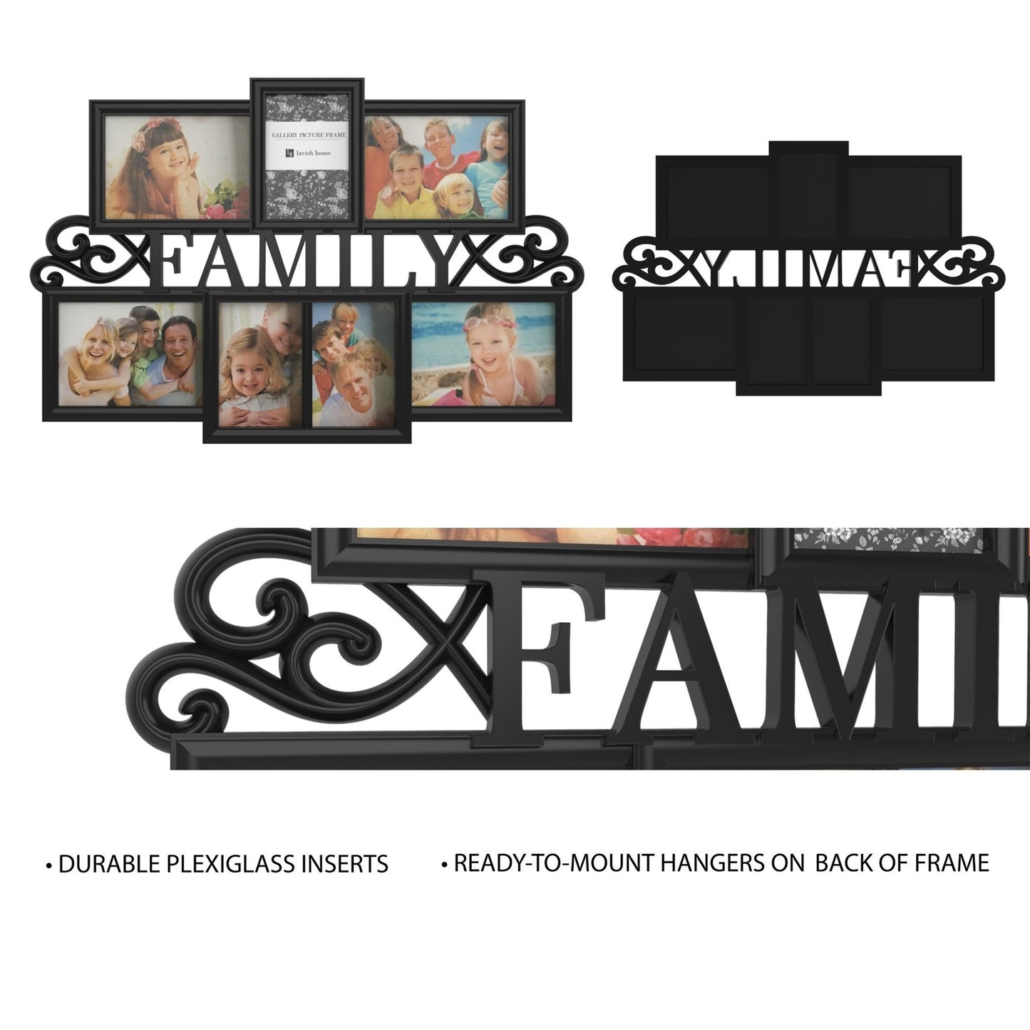 Home Family Collage Picture Frame w/ 7 Openings