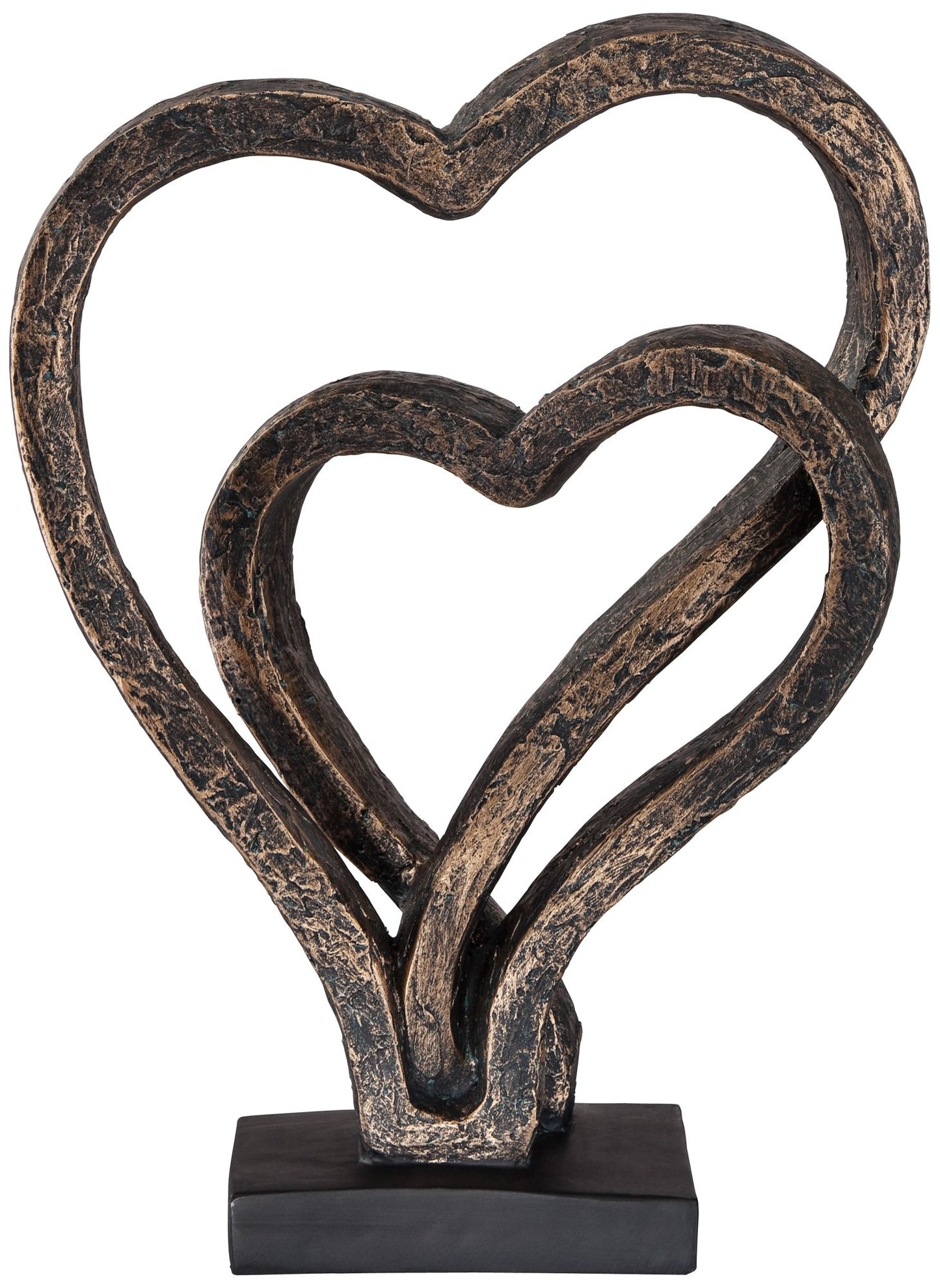 Interlocking Hearts 11 3/4" High Bronze Finish Sculpture