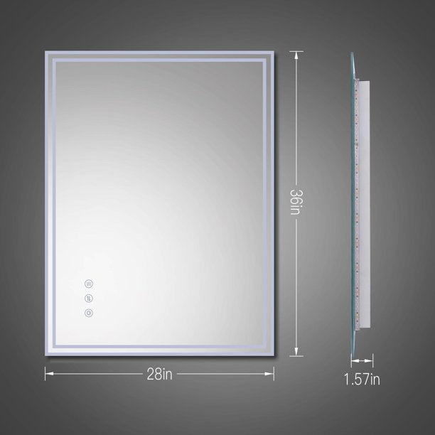 32x24" LED Bathroom Mirror Anti-Fog Wall-Mounted Vanity Mirrors