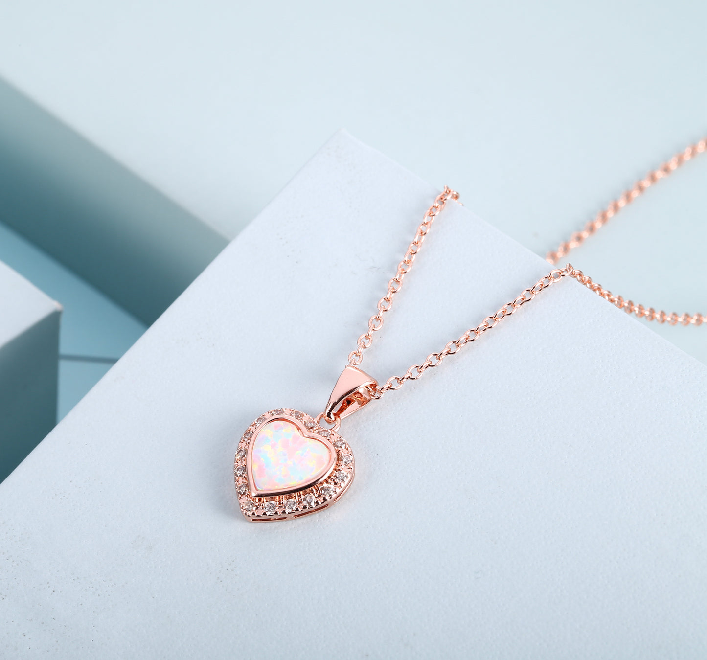 Heart Necklace for Women in 18k Rose Gold Overlay