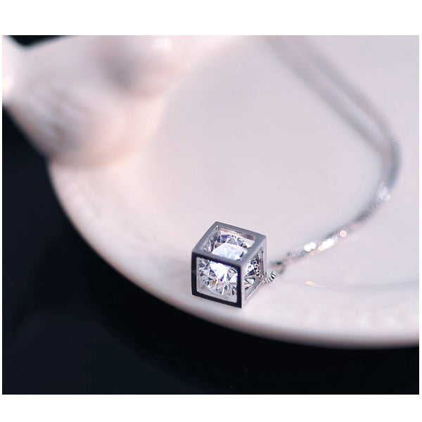 925 Sterling Silver Necklace for Women 14k White Gold Plated