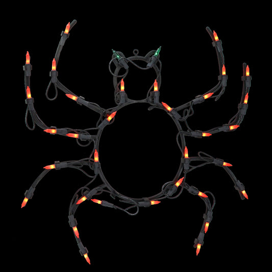 15" Lighted Spider Halloween Window Silhouette Decoration