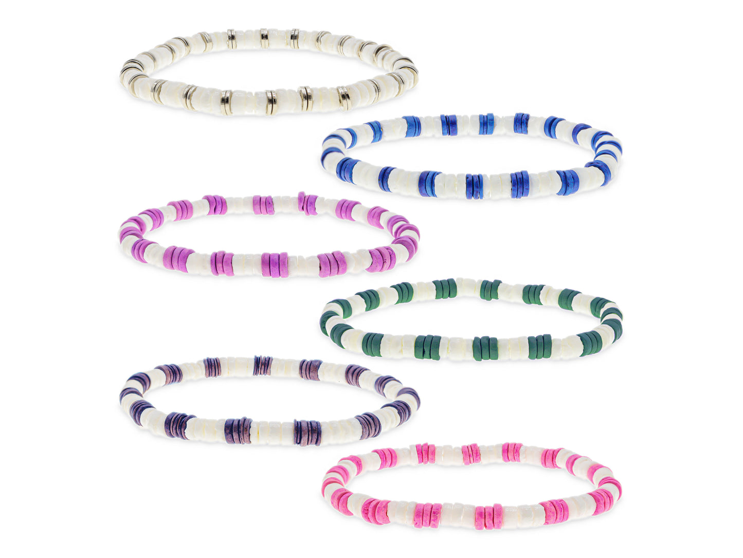 6 PCs Puka Shell Ankle Bracelet Set