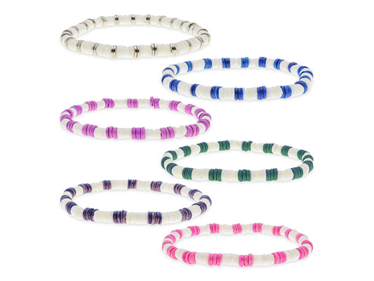 6 PCs Puka Shell Ankle Bracelet Set