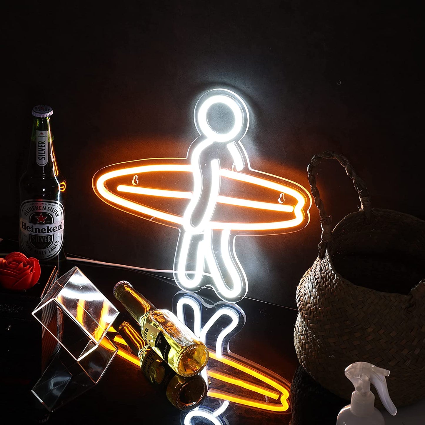 Surfer Neon Sign for Bedroom Night Light Wall Decoration