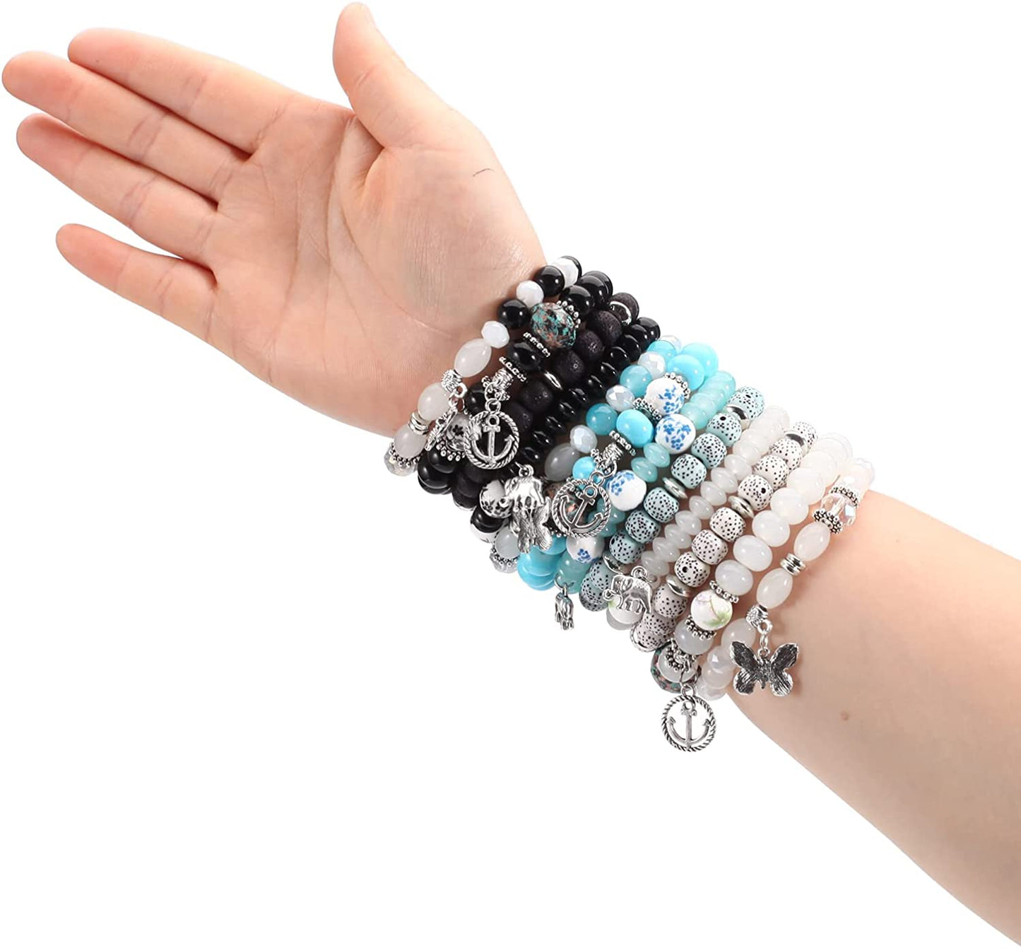 Bohemian Bracelets for Women Stretch Multilayer Colorful Beads Bracelet