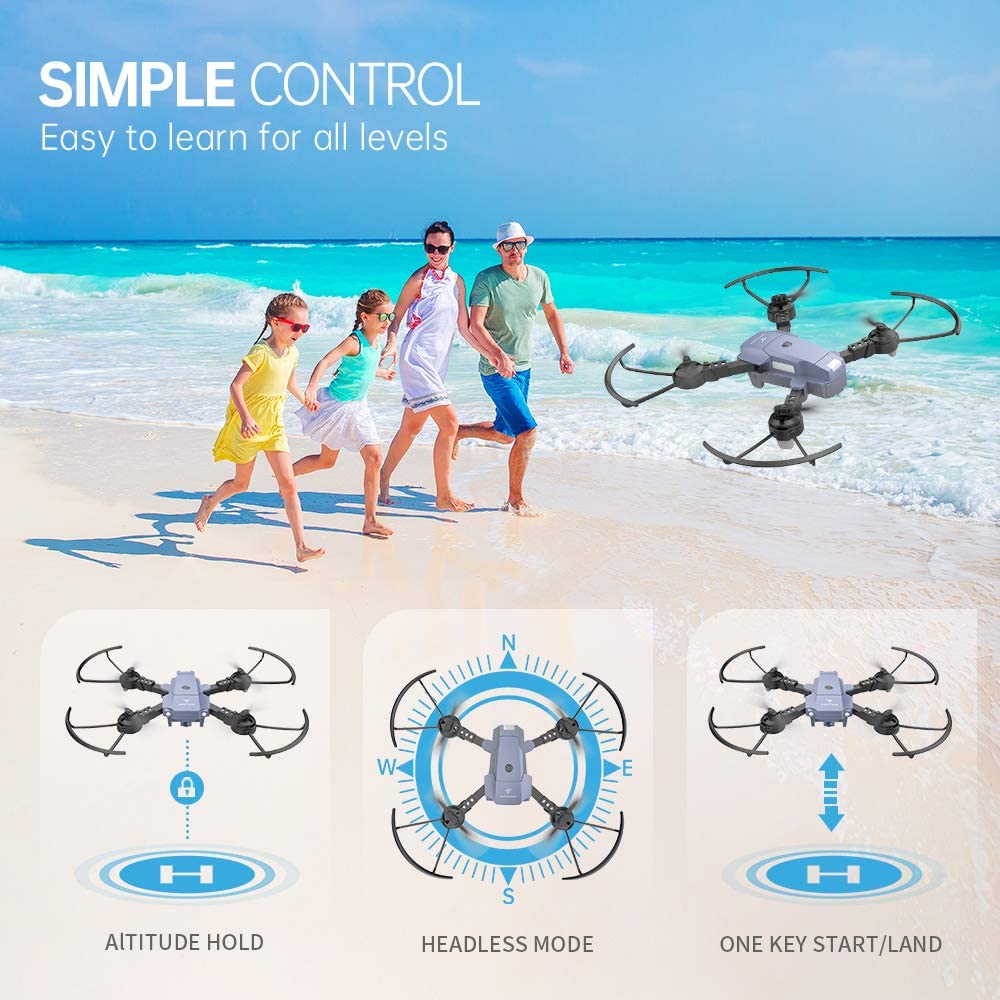 A10 Mini Foldable Drone w/ 1080P HD Camera FPV WiFi RC Quadcopter,Blue