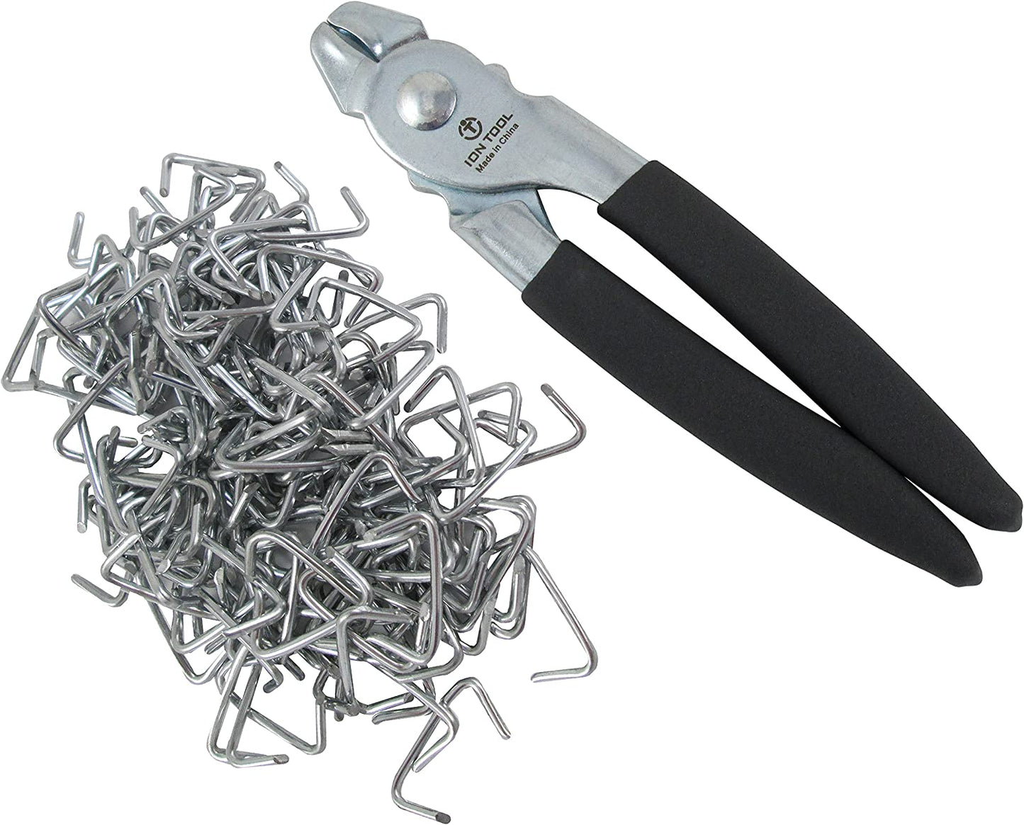 Hog Ring Pliers & 150 Galvanized Hog Rings, Professional Upholstery Installation Kit
