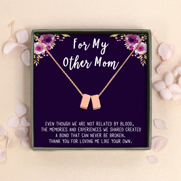 Step Mom Gift, Gift for Other Mom, Cube Necklace Gift for Mothers Day- Rose Gold