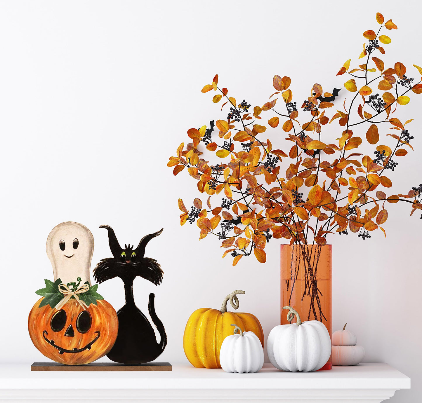 Halloween Wooden Signs Halloween Pumpkin Ghost Table Signs Tiered Tray Rustic Farmhouse Home Living Room