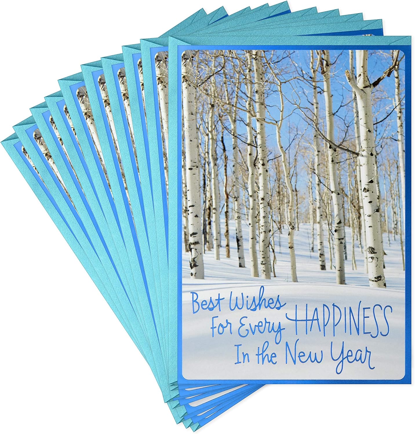 Happy New Year Cards, Peace and Joy (10 Cards with Envelopes)