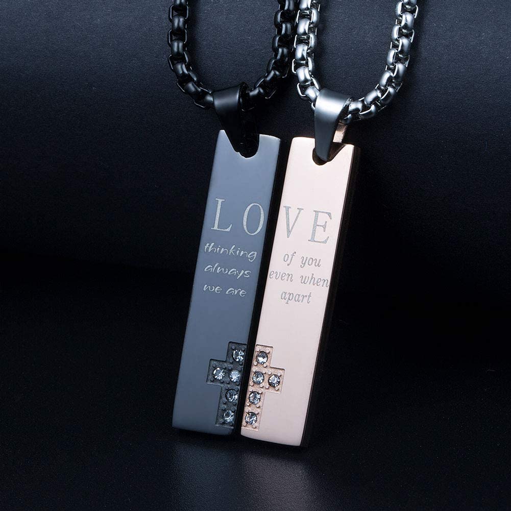 Couple His Hers Distance Necklaces for Valentine's/Christmas Gift