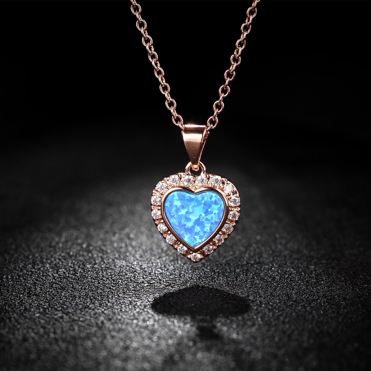 Heart Necklace for Women in 18k Rose Gold Overlay